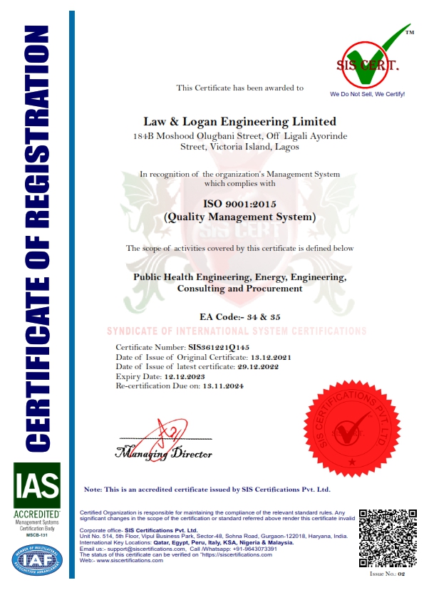 Law and Logan Energy ISO certification